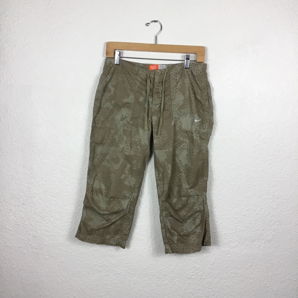 Nike Women’s  Pants Size S Capris 100%Cotton Waist Tie Logo